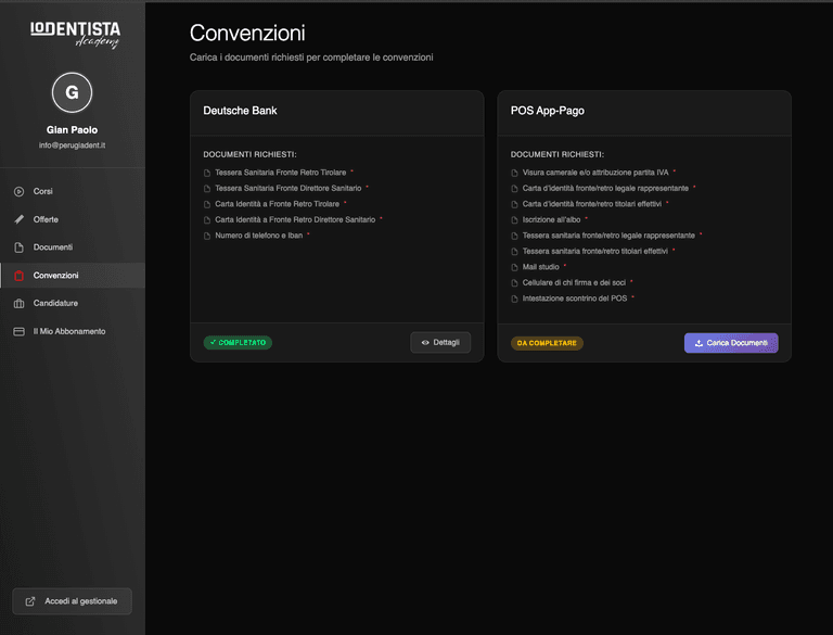 Convenzioni - Gestione convenzioni finanziarie
